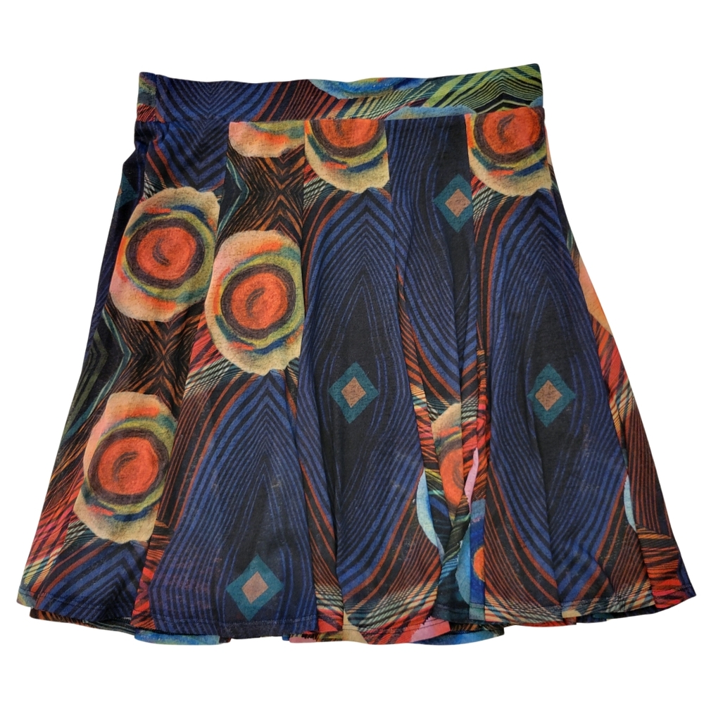 DESIGUAL Graphic Print A-line Skirt Large